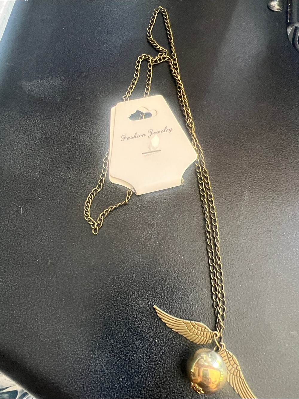 Fashion Jewelry Gold Winged Globe Charm Necklace